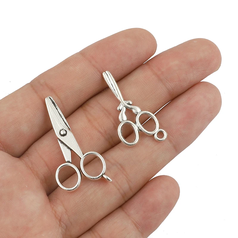 10pcs Alloy Charms Antique Silver Scissors Pendants for DIY Handmade Jewelry Making Jewelry Findings - view 3