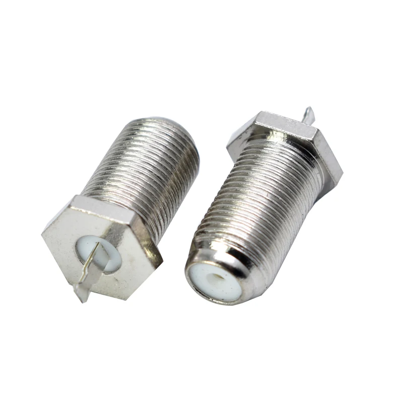 100Pcs Metal F-Type Panel Mounted Socket Female mount Jack Solder F Connector Soldering Adapter