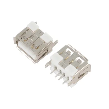 USB A 타입 암 소켓, AF10.0mm, USB 180 도 수직 AF 4 핀, 10 개