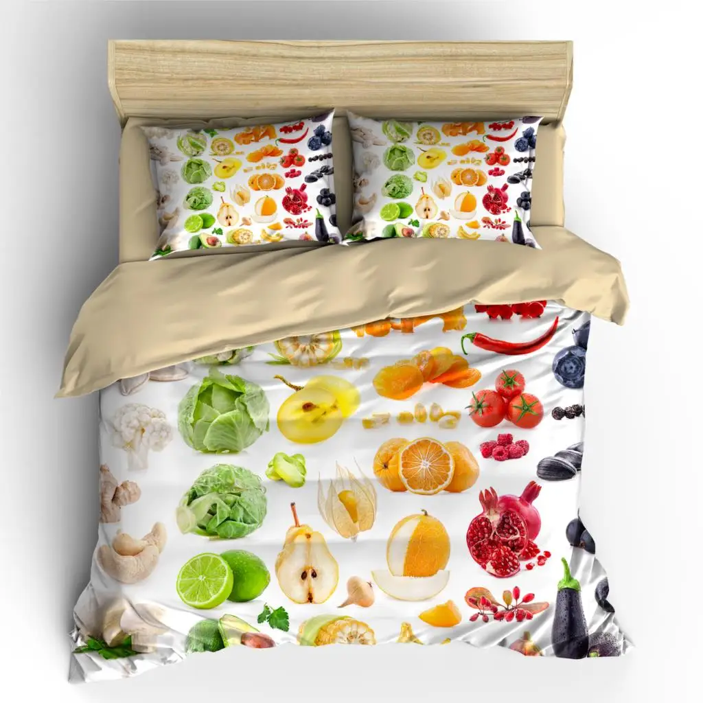 

AHSNME High Definition Fruit & Fruit Cover Sets Summer Bedding Set Cool Pattern Bedlinens Gift King Bedding Set