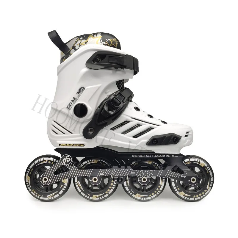 

4 Wheels 84mm Roller Skates Shoes with Multiple Functional 3 Wheels 90mm Inline Skating Patins with 84A 4X84 3X90 Street Road PS