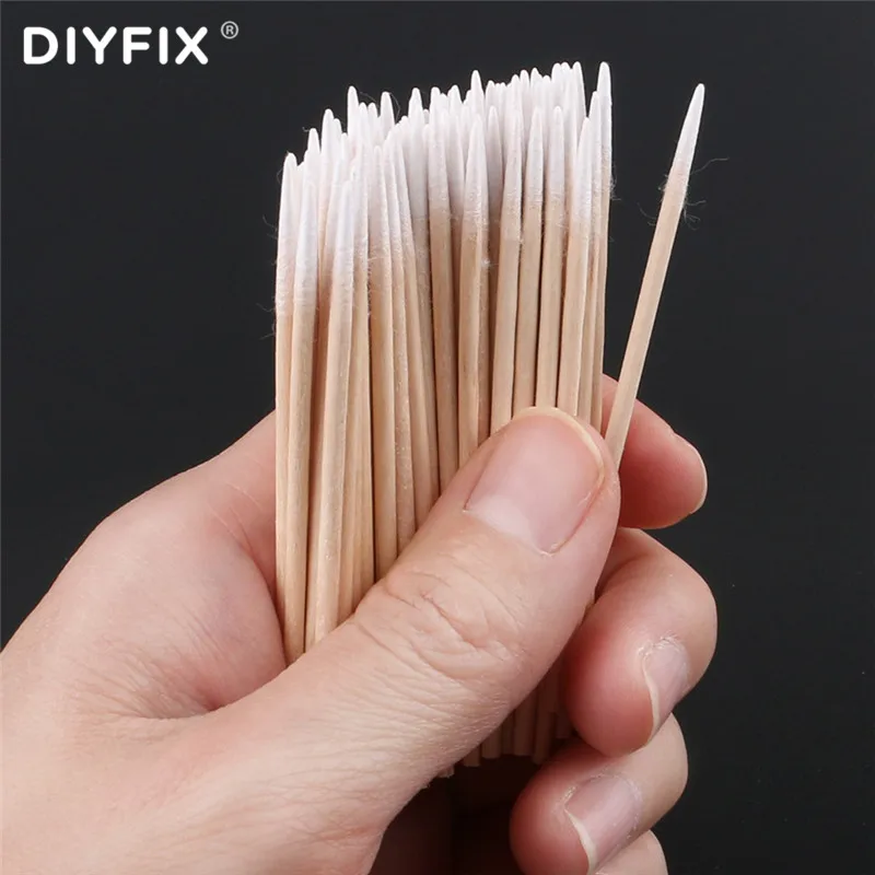 DIYFIX hisopo de algodón ultrafino, Punta pequeña puntiaguda para Apple, Huawei, Samsung, puerto de carga, herramienta de limpieza de orificios para