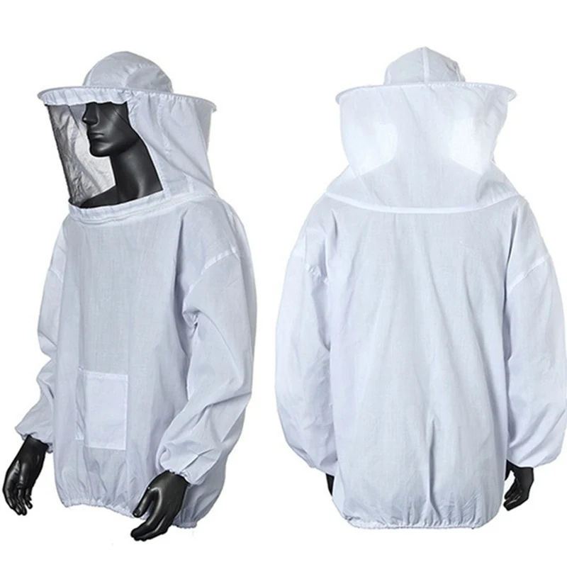 1 Piece Of White Beekeeping Protective Suit Full Body Set Hat Bee Set Equipment Veil Hat Beekeeping Protective Suit