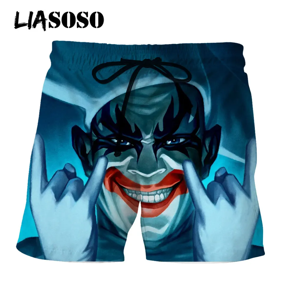 LIASOSO 3D Print Men\'s  Joker Poker Venom Fashion Street Shorts Boardshorts Beach Casual Shorts Trousers Boxer Shorts/trunks