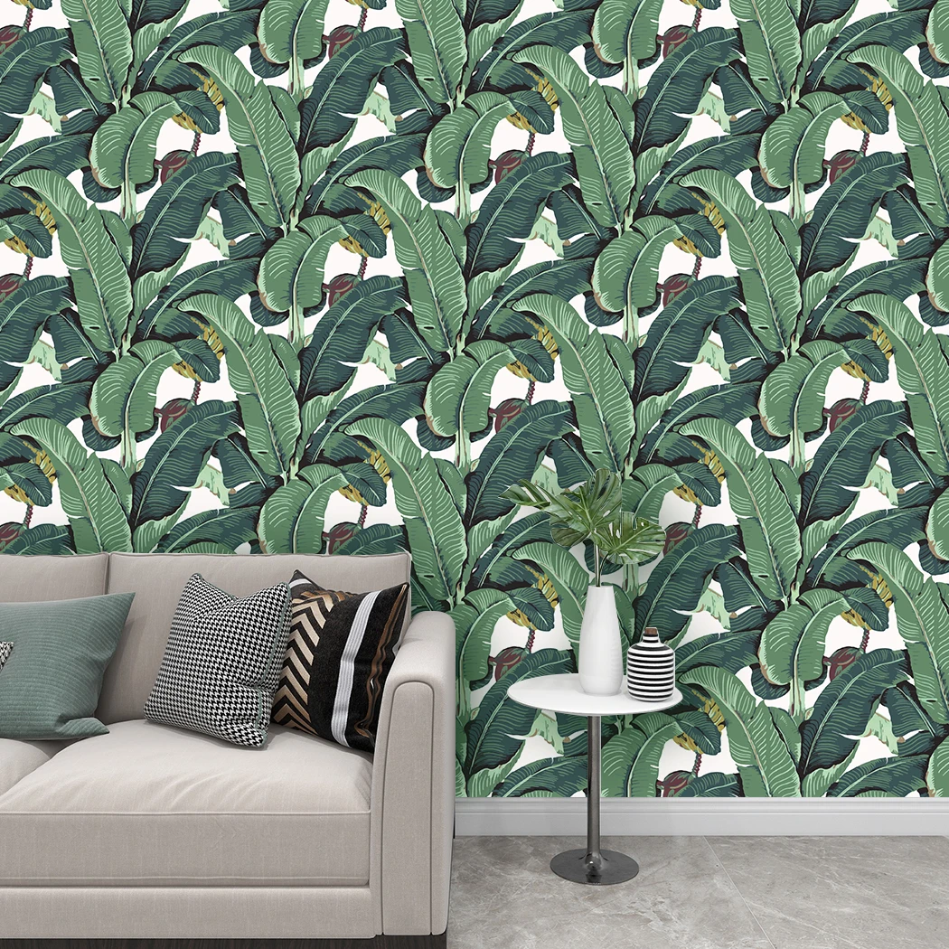 Tropical Palm Leaf Peel and Stick Wallpaper Green Banana Leaves Self Adhesive Wall Paper Removable Contact Paper for Living Room - Image 5