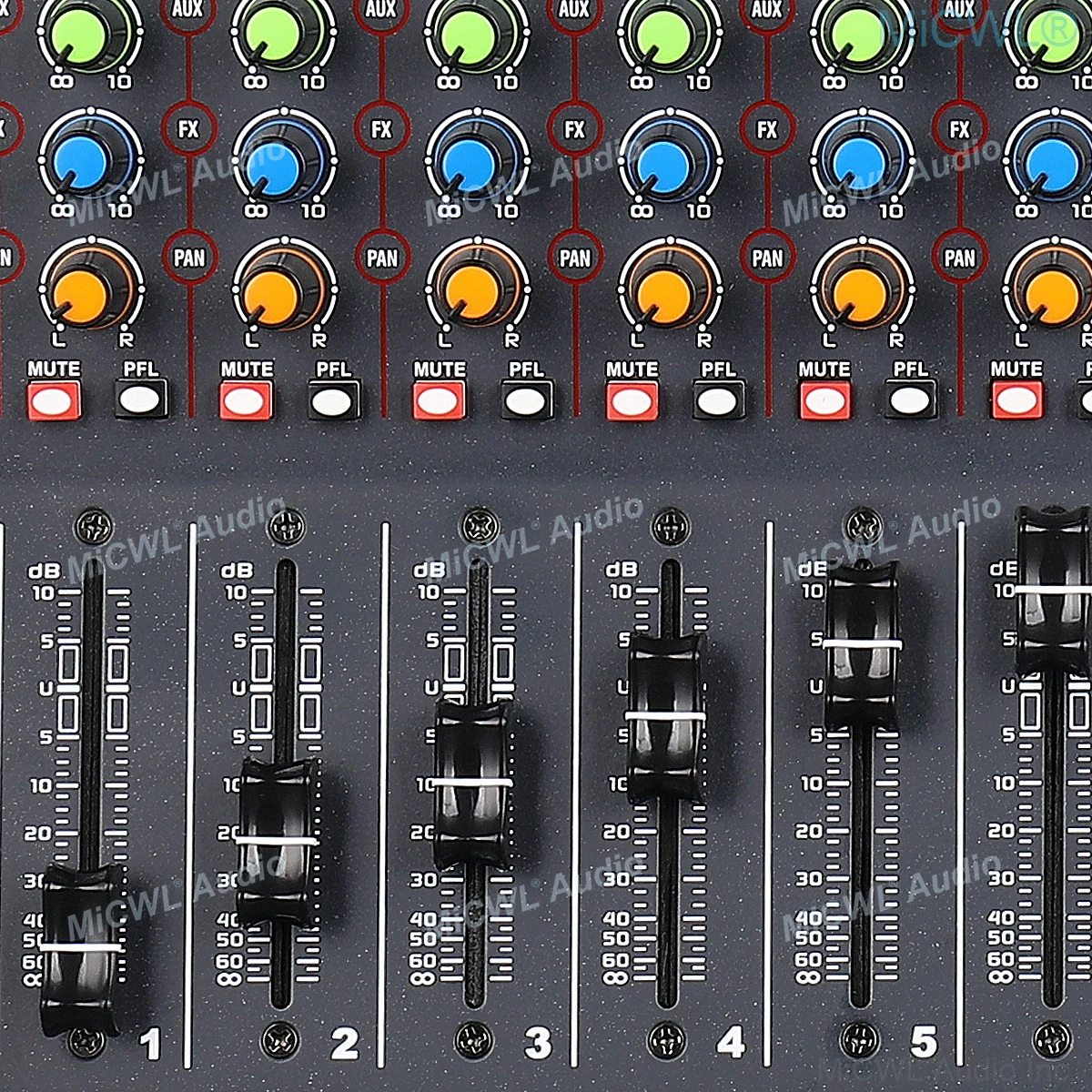 MiCWL ses 8 kanal AUX FX 7 marka EQ 320 DSP dijital efektler ses karıştırma konsolu USB Bluetooth mikser 48V fantom
