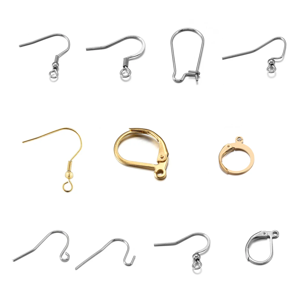 20-50 stücke Gold Edelstahl Hypoallergen Ohrring Haken Fisch Earwire Ohrringe Haken Ohrring Drähte Für Schmuck Maki – Detail 2
