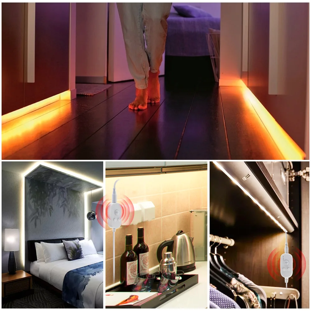 LED Strip Light USB Sensor Lamp 5V Led2835 Light Control Infrared Human Body Induction Light Bar For Room Decor and Safety