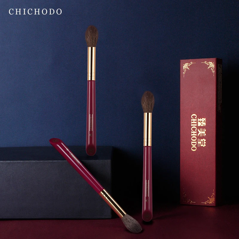 CHICHODO Makeup Brush-Luxurious Red Rose Series-High Quality Goat Hair Highlighter Brush-Cosmetic Tools-Make up Brush-Beauty Pen