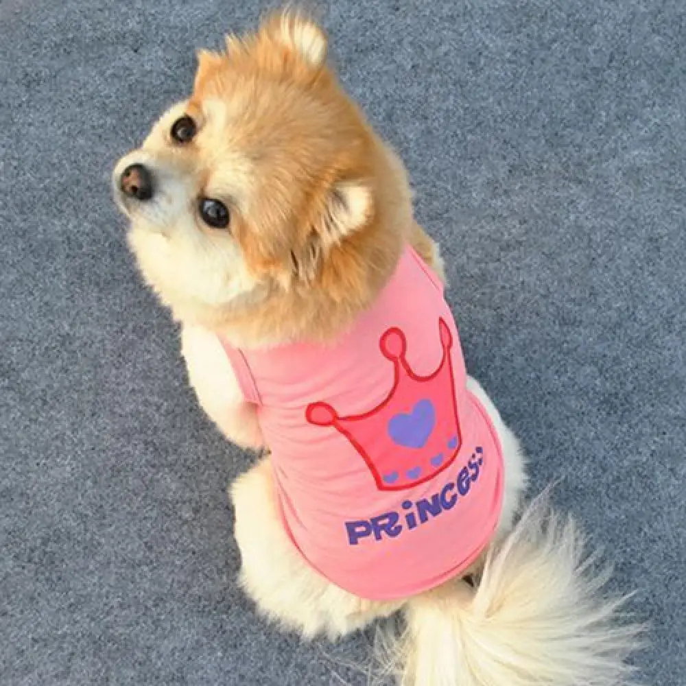 Pet Vest Dog Cat Princess Letter Print T-shirt Summer Coat Puppy Costumes Casual Pet Clothes Dog Pet Supplies Sweet Style 