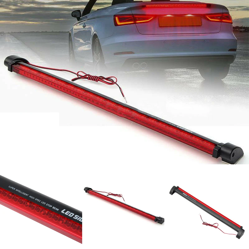 1PC 12V Universal Stop Light Red LED High Mount Third 3RD Brake Lamp Rear Roof Tail Warning Light Parking Lamp 56 LED