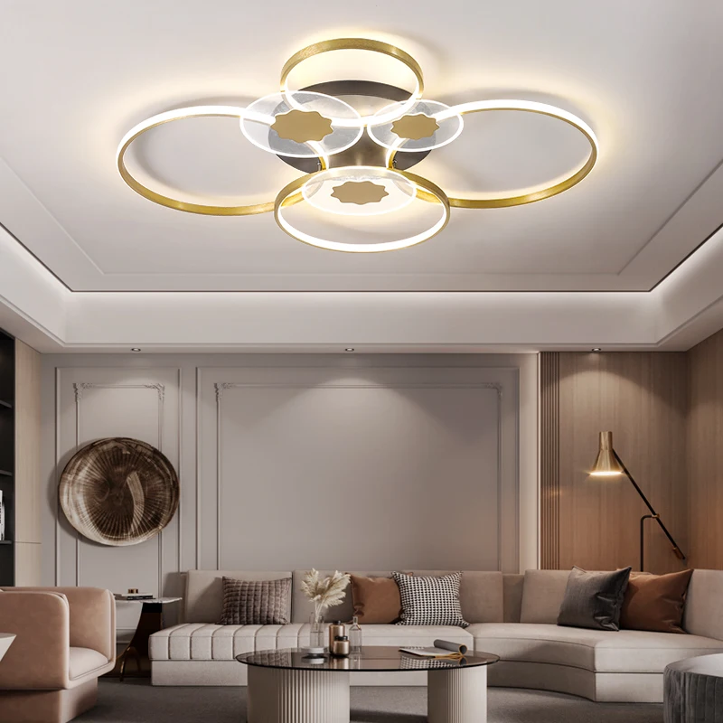 

New Gold Rings Office Dining Room Bedroom Kitchen Kid's Room Auditorium Ceiling Lights Indoor Home Decorative AC90-260V Fixtures