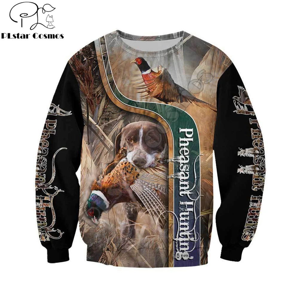 Pheasant hunting 3D All Over Printed Mens autumn Hoodie Harajuku Unisex Casual Pullover Streetwear Jacket Tracksuits DK176