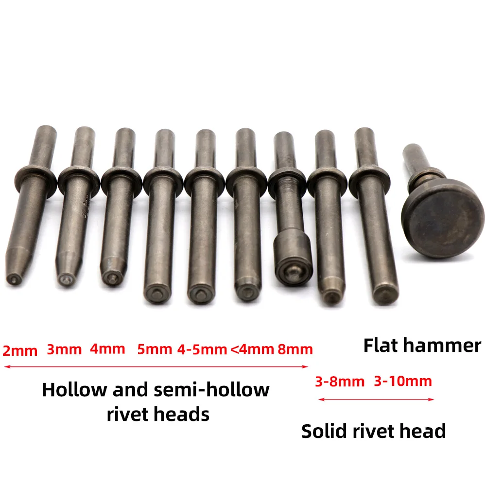 Pneumatic semi-hollow rivets impact head,pneumatic rivet Impact head Pneumatic Air Hammer Bits Pneumatic Air Hammer Heads