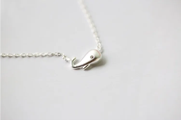 925 Sterling Silver Cute whale Necklaces & Pendants For Women Fashion Lady Festival Gift Sterling-silver-jewelry