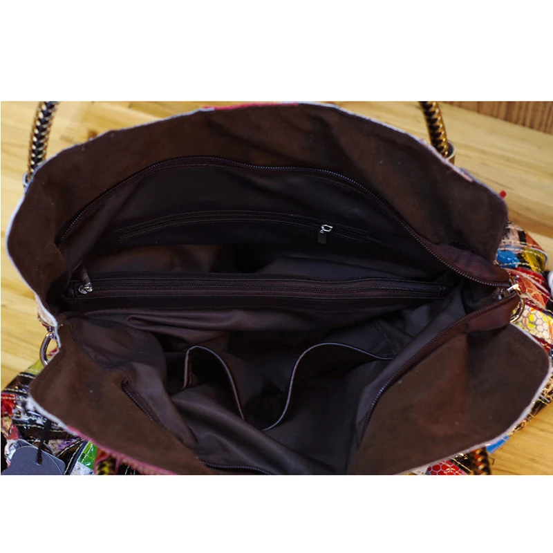 iPinee Real Cow Leather Bags For Women Brands Cowhide Paillette Genuine Leather Handbags Snake Messenger Bag Luxury Tote