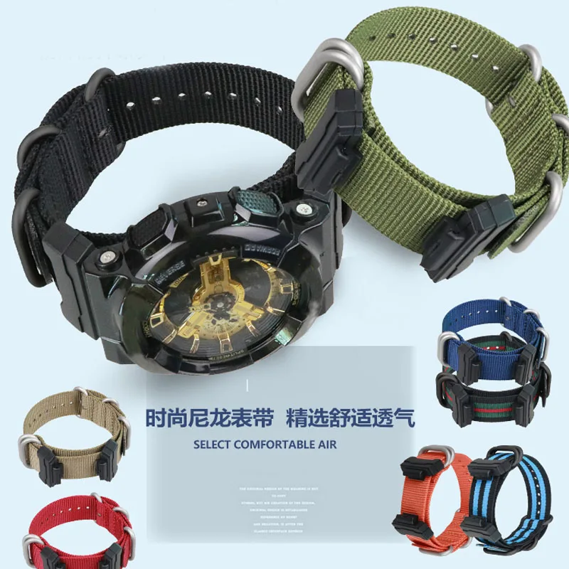 For Casio G-SHOCK Nylon Watch Strap Sports Fabric Wristband Bracelet For Casio GSHOCK GD GA G GW DW GLS 5600 110 Watch Bands