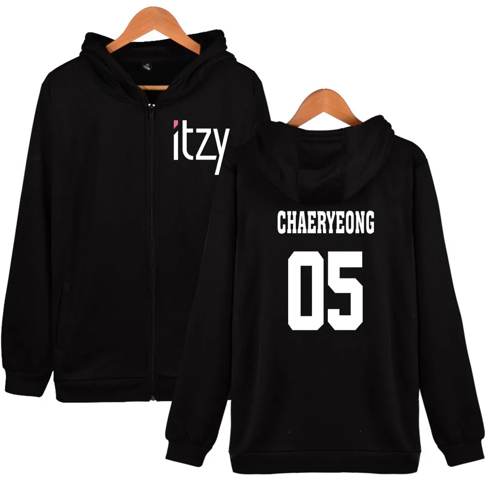 K POP KPOP K-POP ITZY Album Zip Up Women Hoodies Sweatshirts Harajuku Letter Printed Funny Zipper Hooded Jacket Coat Outwear