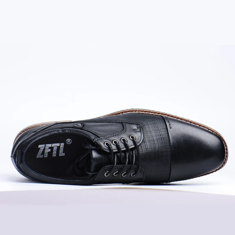 ZFTL New Men dress shoes genuine leather man oxford shoes big size male formal shoes casual men’s business shoes 048