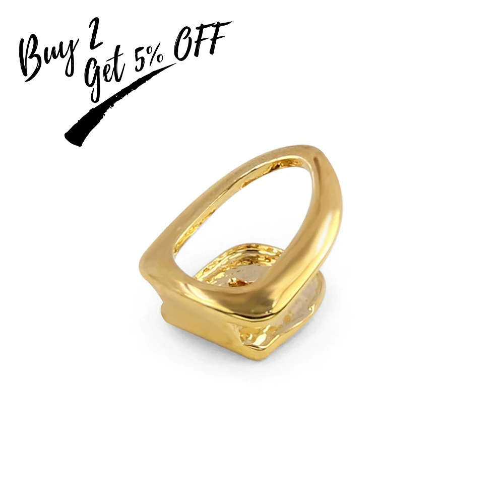 TOPGRILLZ Gold Silver Plated Hollow&Cross Single Top Hip Hop Grillz Classic Bottom Dental Grills Vampire Teeth for Costume Party