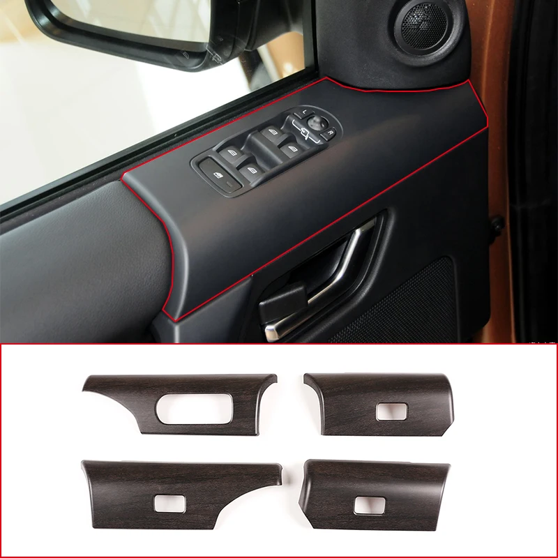 For Land Rover Freelander 2 Car Window Lift Switch Panel Trim Cover Frame ABS Oak Wood Grain Interior Accessories Auto Stickers