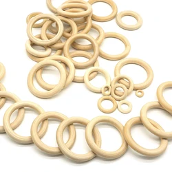 15-100MM Natural Wooden Circle DIY Crafts Embellishment For Jewelry Making Wooden Ring Children Kids Teething Wooden Ornaments