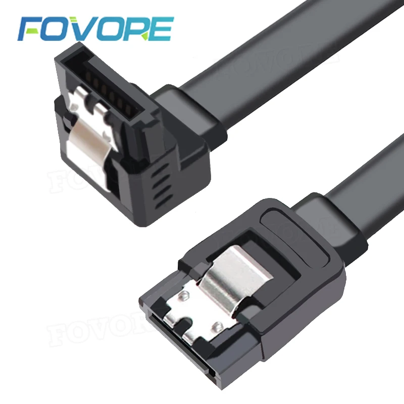 Super Speed 40CM Straight Right Angle SATA 3.0 Cable 6GB SATA III Cable Flat Data Cord SATA 3 Cable for HDD SSD Wholesale