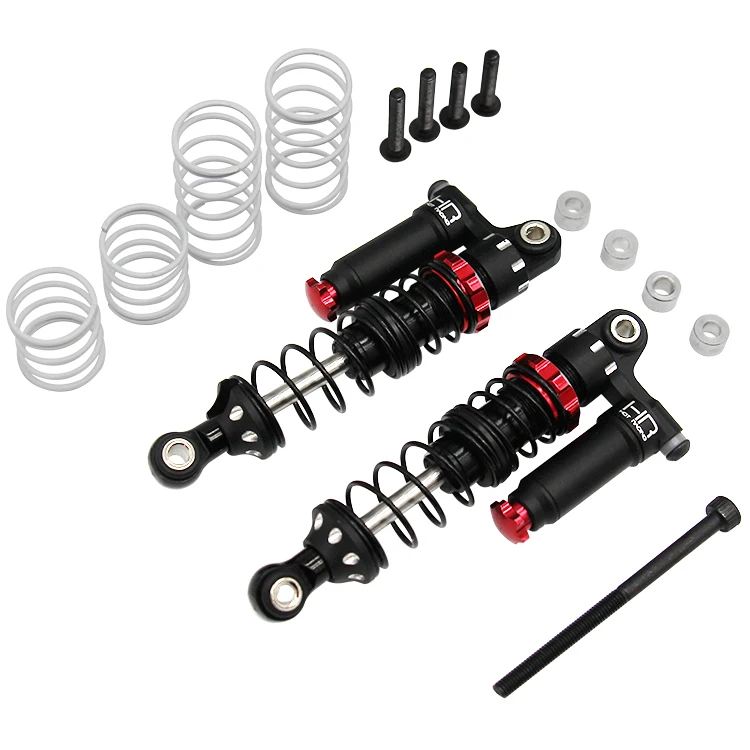 Hot Racing Aluminum 70 mm Scale Look piggyback shocks with adjustable rebound