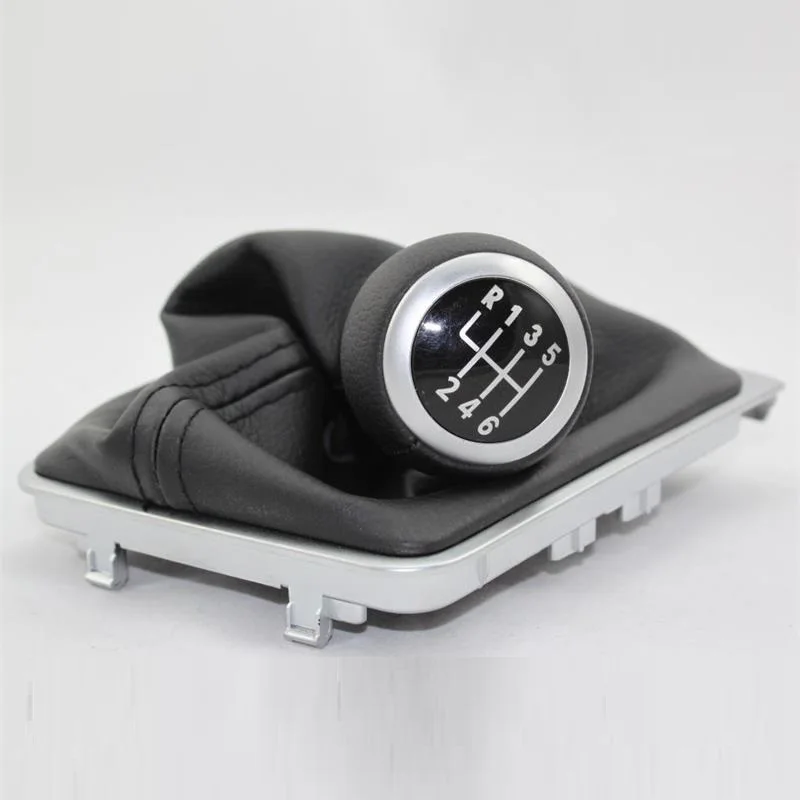 Car 6 Speed Gear Stick Shift Knob With Leather Boot 3C0711113A For VW Passat B6 2006 2007 2008 2009 2010