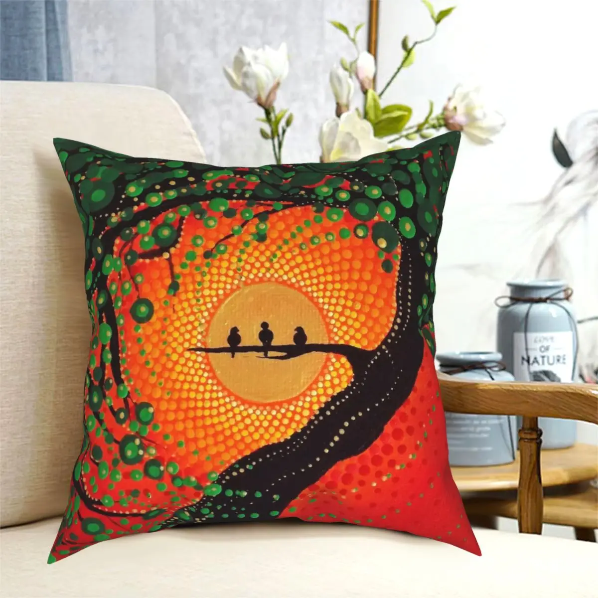 Rasta Three Little Birds Square Pillowcase Polyester Pattern Decorative Pillow Case for Bed Cushion Cover