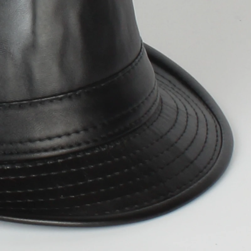 Wholesale Fashion simple PU hats new autumn and winter PU leather fedora hat for women and men