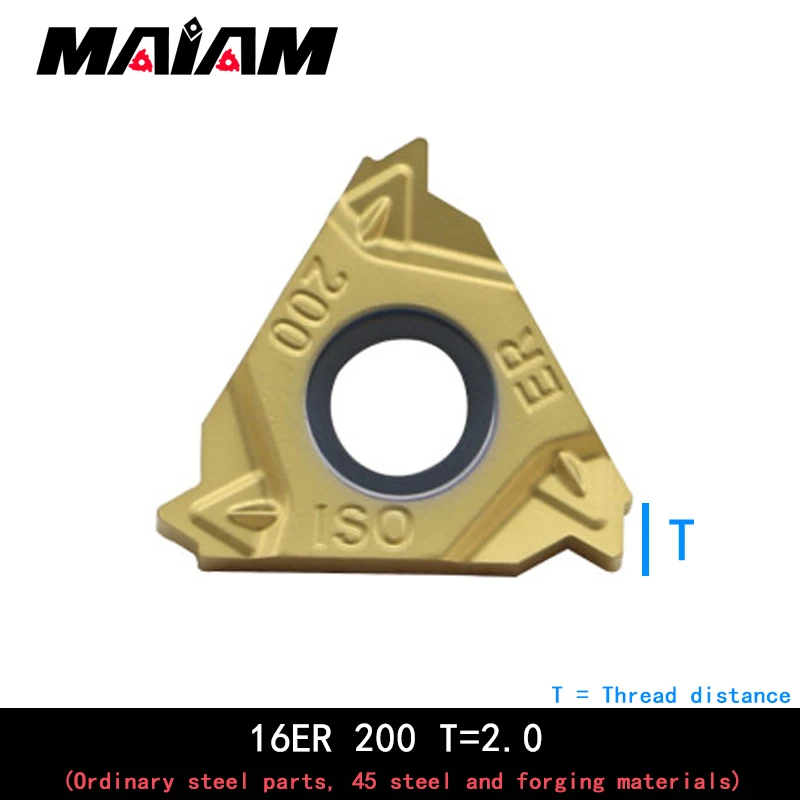 Thread inserts 16ER iso 150 200 250 300 turning tool internal and external screw thread insert for Ordinary steel parts,45 steel