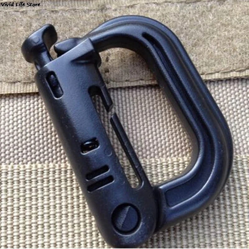 New Practical 4 Colors Molle Tactical Backpack EDC Shackle Carabiner Snap D-Ring Clip KeyRing Locking Wholesale