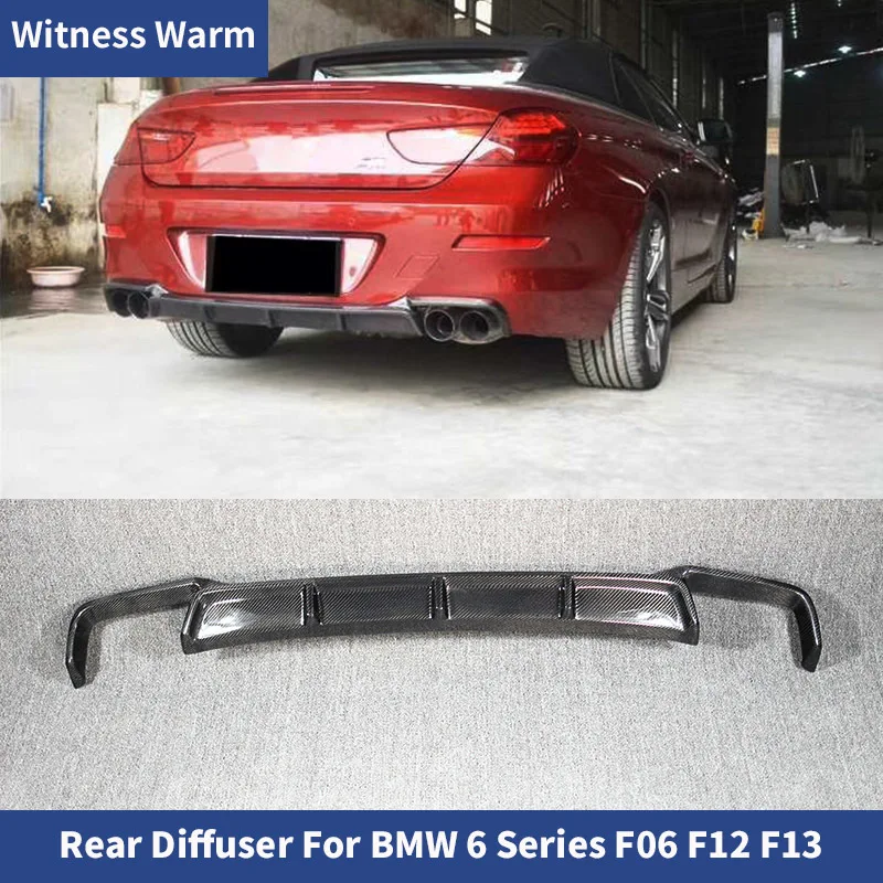 6 Series Carbon Fiber Rear Bumper Diffuser Spoiler for Bmw F06 F12 F13 Standard Bumper 2012 -up Coupe Convertible 640i 650i