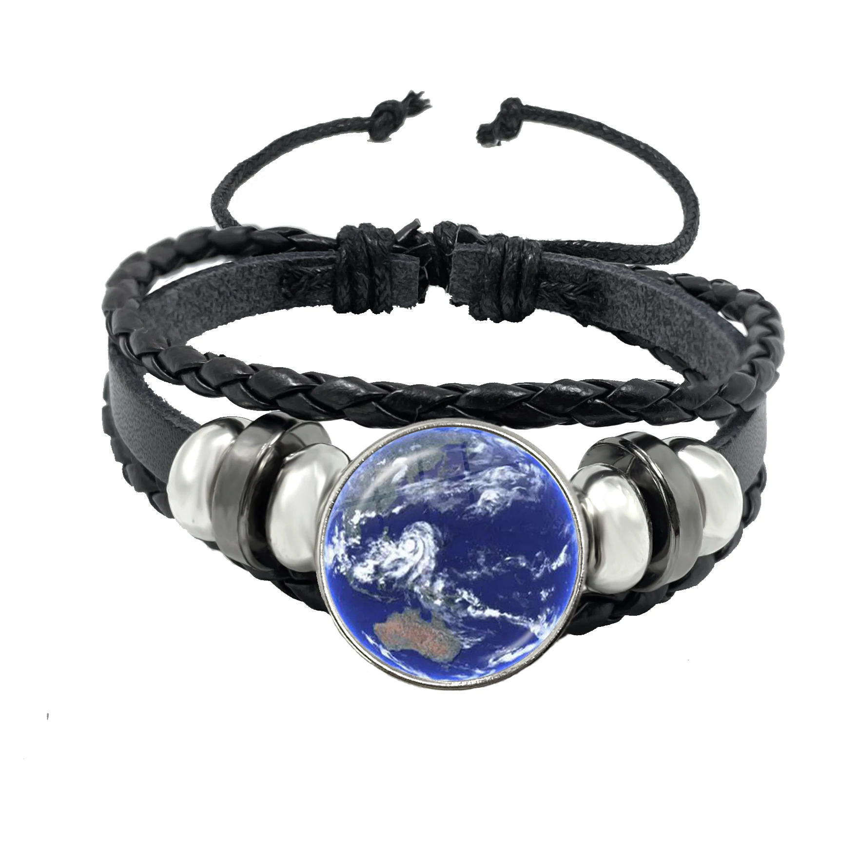 2021 New Fashion Solar System Bracelet Moon Earth Space Planet Leather Bracelets Charm Women Men Bangle Jewelry