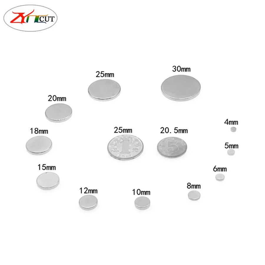 Diameter 5mm depth 1 2 3 4 5mm high magnetic circular magnet rare earth permanent magnet sheet electroplating small magnet