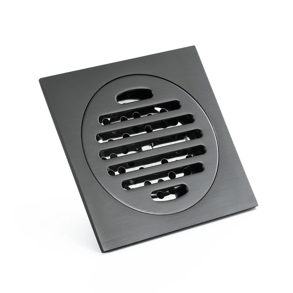 100*100mm black floor drain balcony kitchen bathroom shower floor drain brass anti-odor core,Top quality copper floor drain