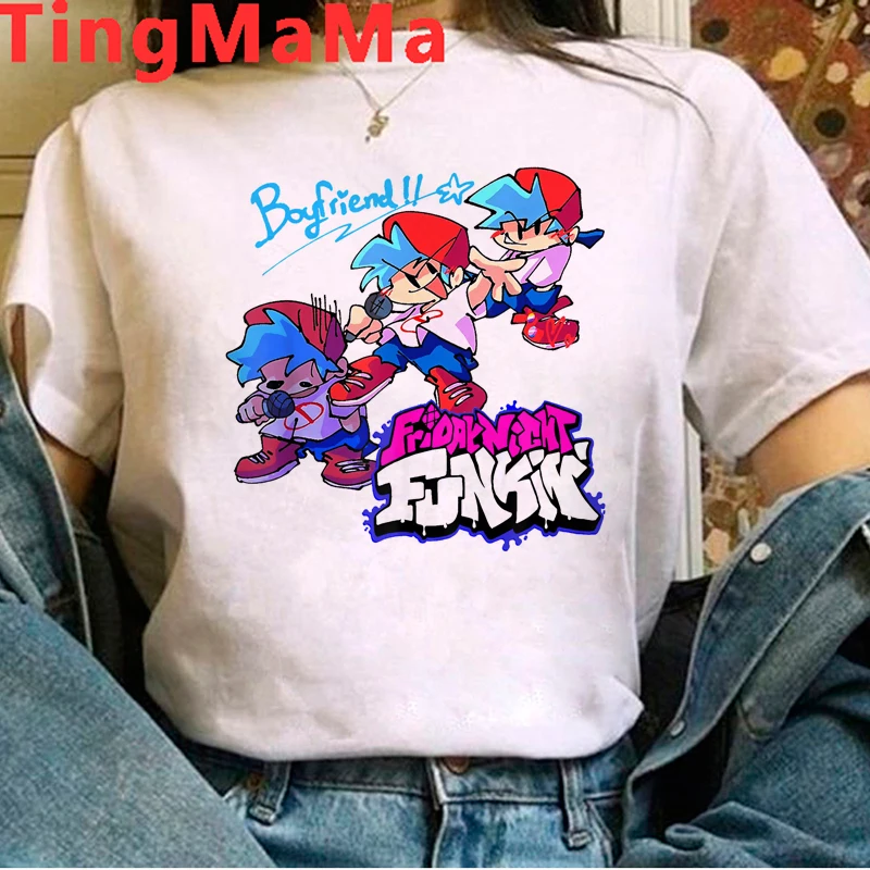 Hot Game Friday Night Funkin T Shirt Men Kawaii Cartoon Music Singer Hip Hop Graphic Tees Harajuku Unisex Tops Anime T-shirt Men