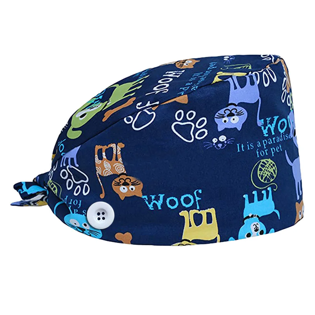 Cotton Printing Upgrade Cap Female Oral Beauty Pet Hospital Doctor Nurse Cap Pharmacist Cap Experimental CAP Baby Cap