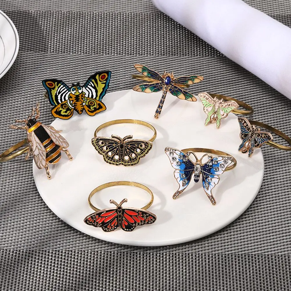 Kitchen & Bar Creative Bees Hamburger DIY Craft Animal Shape Mouth Ring Wedding Supplies Table Decoration Napkin Ring