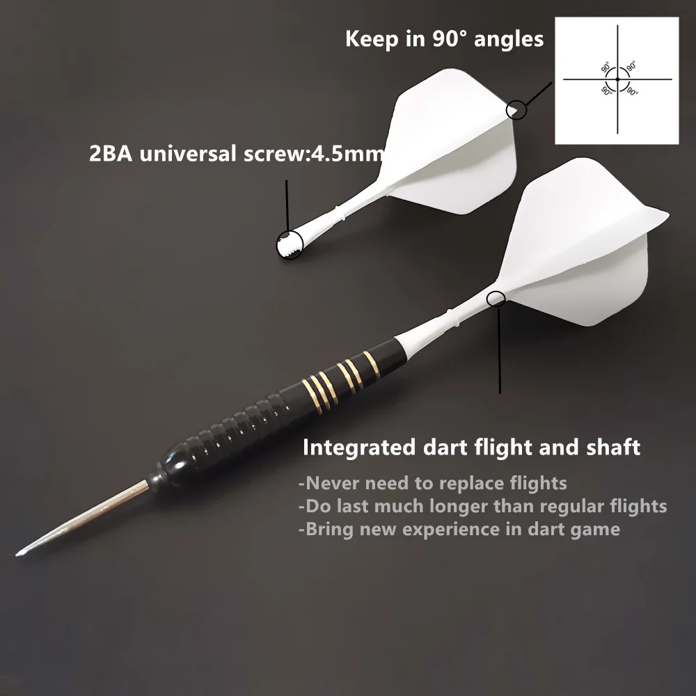 Fox Smiling 3pcs Dart Flight With Dart Shaft In-one 2BA Screw Durable Anti-fall Professional Dart Accessories