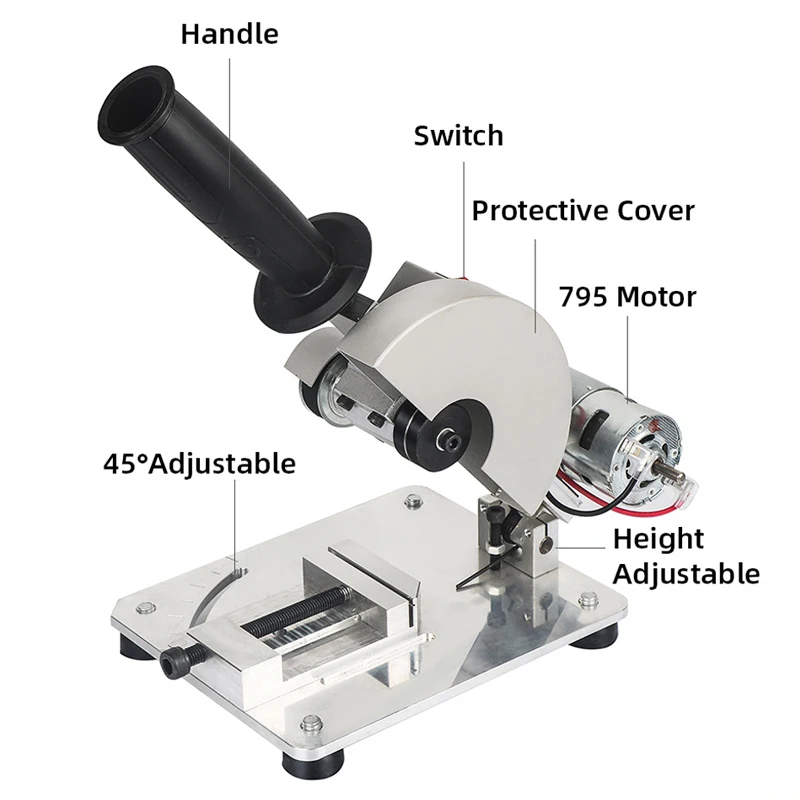 110V/220V Table Cutting Machine DIY Drill Micro Cutting Machine Aluminum Alloy Table Saw  For cutting Metal Wood Plastic