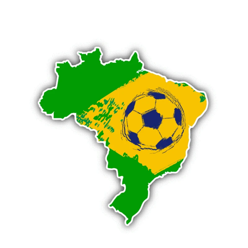 Creative  Car Windows Map of Brazil Football Sport Car Sticker PVC  Decal