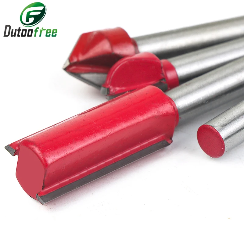 6.35mm 1/4 "Set di punte per Router con punta in carburo di tungsteno con codolo in utensili per la lavorazione del legno