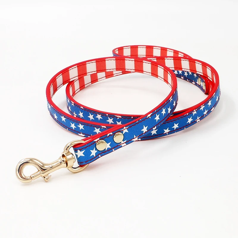 طوق الكلب المقود مستلزمات الحيوانات الأليفة أمريكا لافتة لامعة نجمة مصنوعة يدويا جلد العجل الحقيقي جلد البقر جحر البقر #6