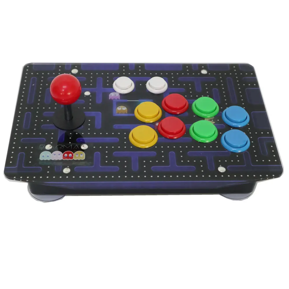 RAC-J500S 10 Buttons Arcade Joystick USB Wired Acrylic Artwork Panel For PC Multicolor