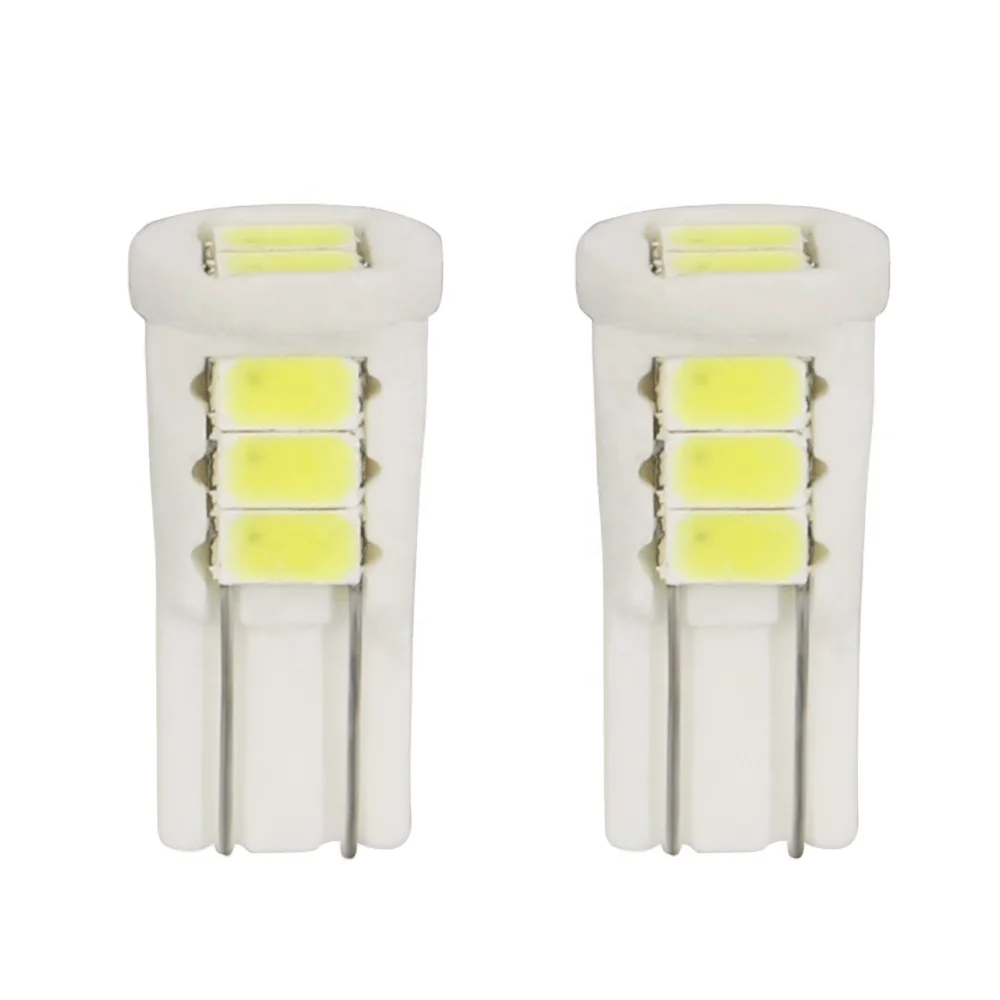 

100pcs W5W T10 Ceramic 8SMD 5630 LED LED 194 168 501 Wedge Side License Plate Light Lamp wedge parking light white DC 12V