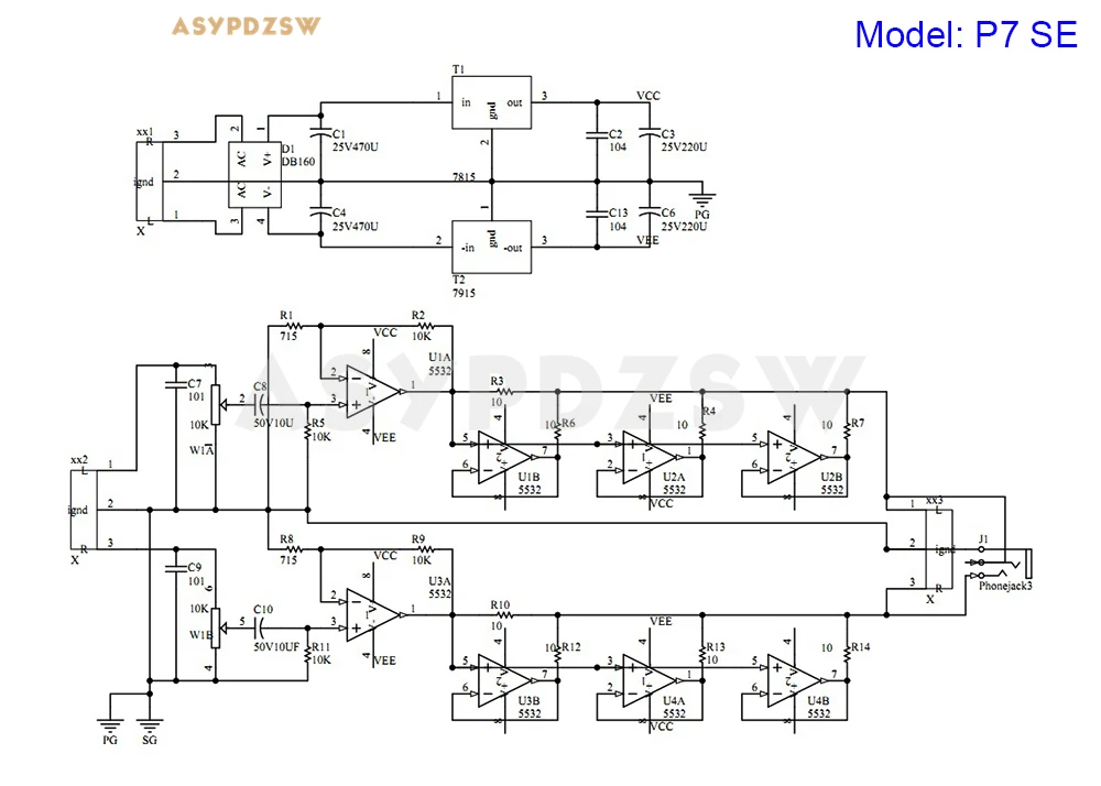 P7 SE MINI preamplificatore/amplificatore per cuffie kit fai da te/scheda finita