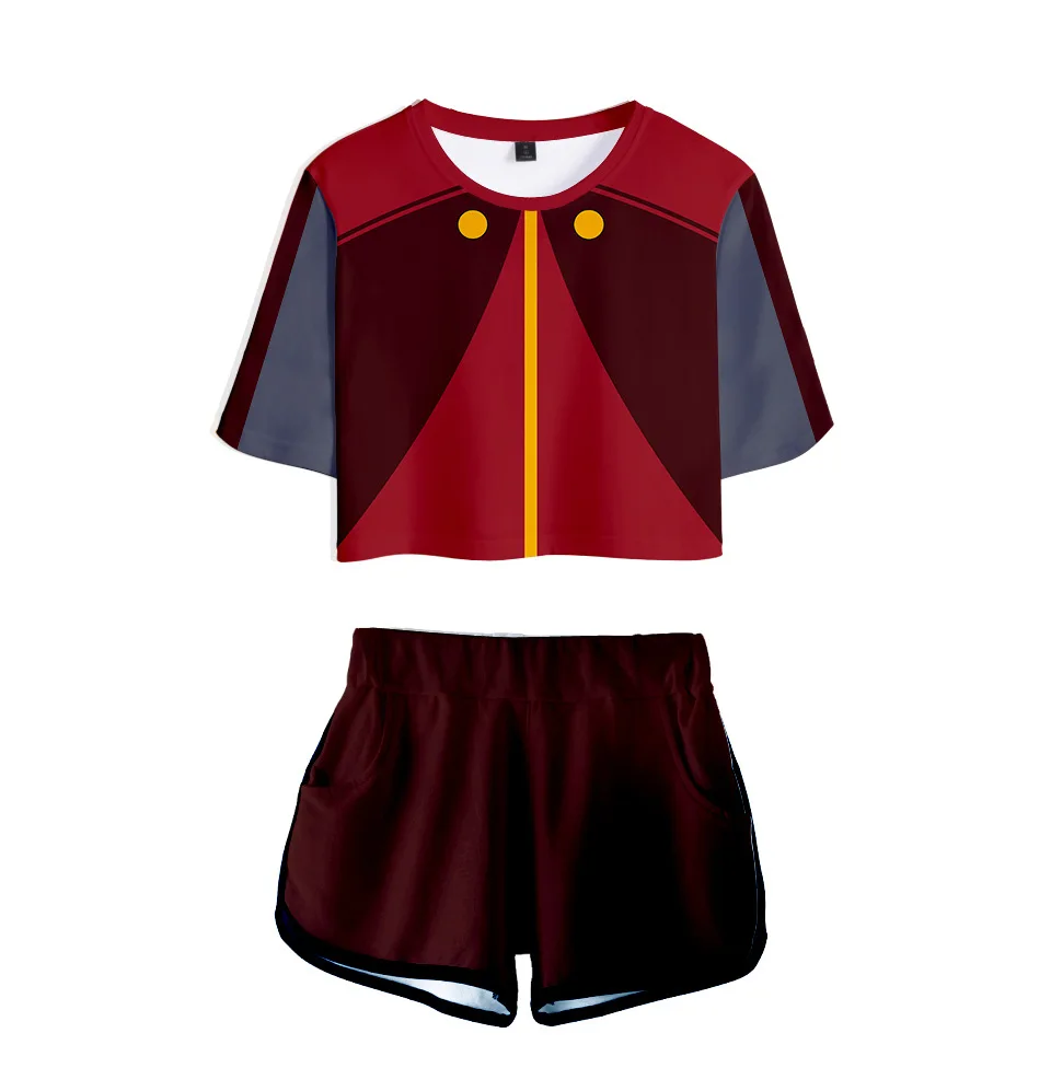 Anime Avatar: The Last Airbender Cosplay Costume Aang Katara Sokka Azula TophBeifong Iroh Women Two Piece Set Top and Shorts