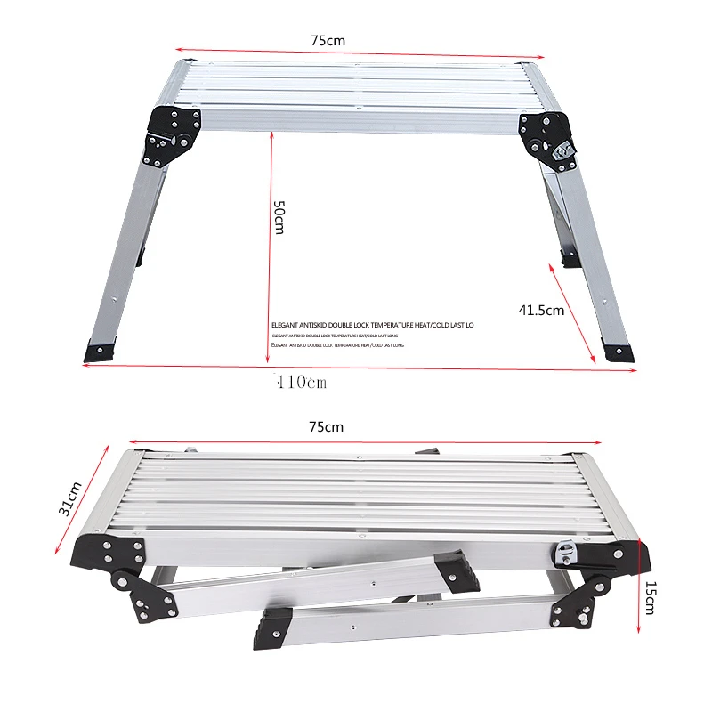 Trapezoid เก้าอี้อลูมิเนียมน้ําหนักเบาสตูลขั้นตอนบันไดซักผ้าทําความสะอาดเก้าอี้รถอาบน้ําสตูลเท้า